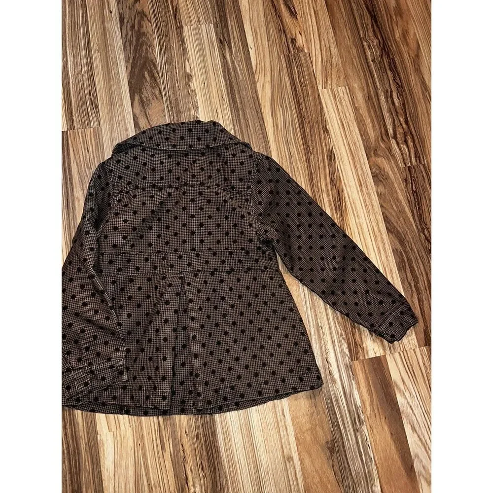 Gymboree Girls Jacket Coat Sz 6 Brown Polka Dot Vintage VTG‎
